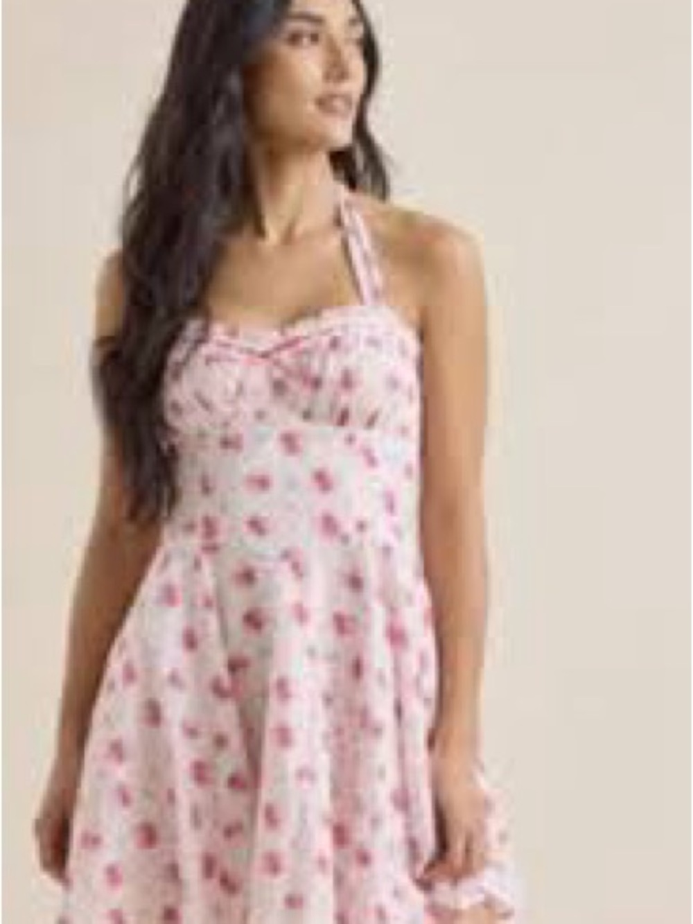 Altar’d State Pink Floral Halter Sundress